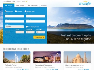 Discount coupons for musafir